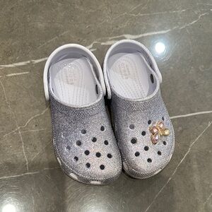Kids Glitter Clogs with Butterfly Charm